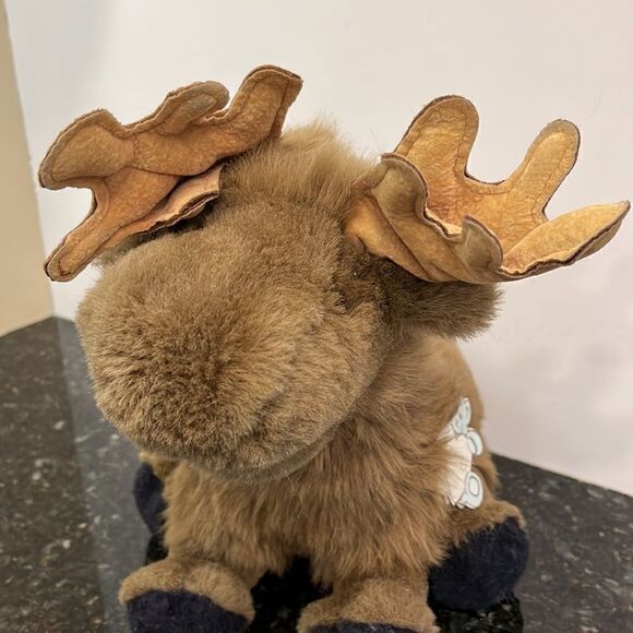 Vintage GUND 1987 15" Brown Black Moose-Let Stuffed Plush Animal Toy Play Doll - Picture 1 of 9